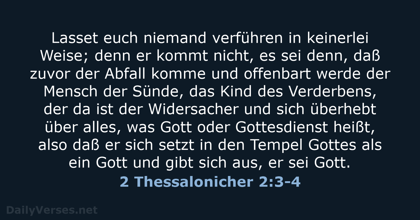 2 Thessalonicher 2:3-4 - LU12