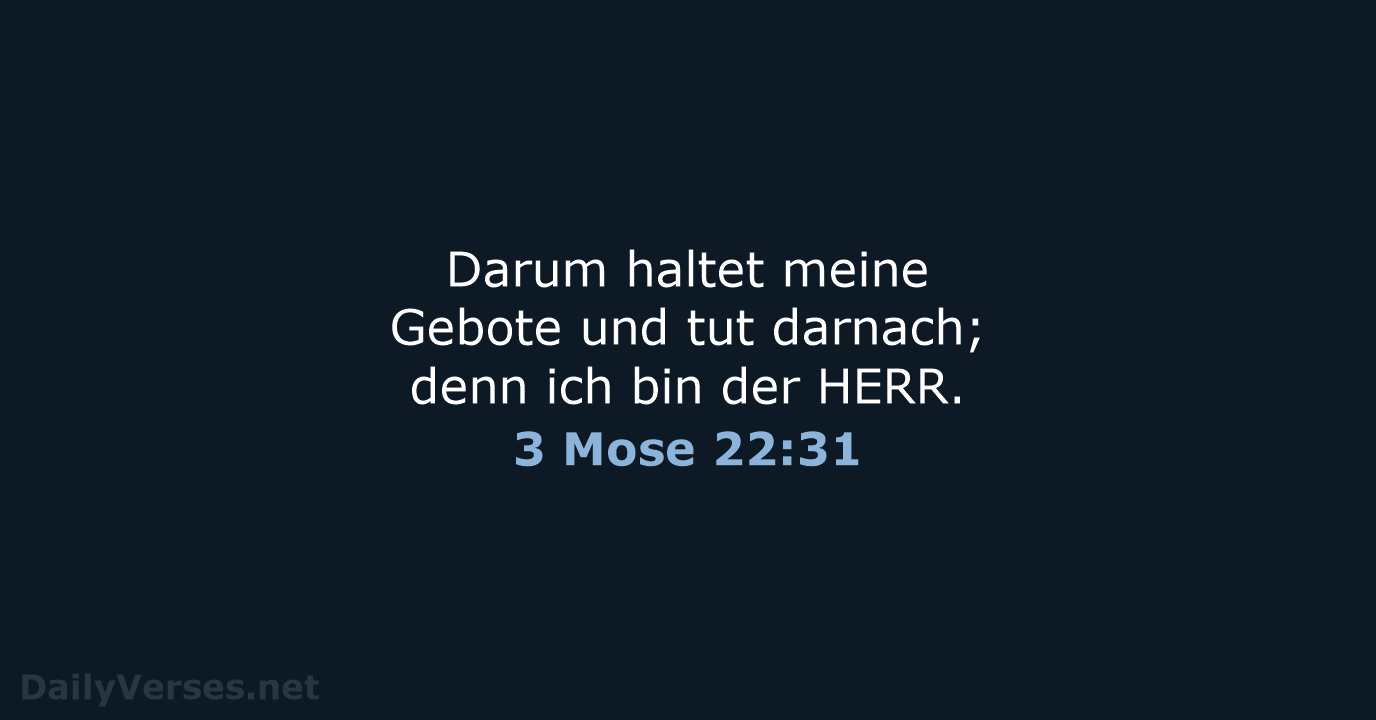 3 Mose 22:31 - LU12