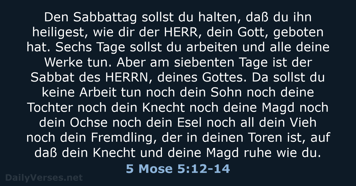 5 Mose 5:12-14 - LU12