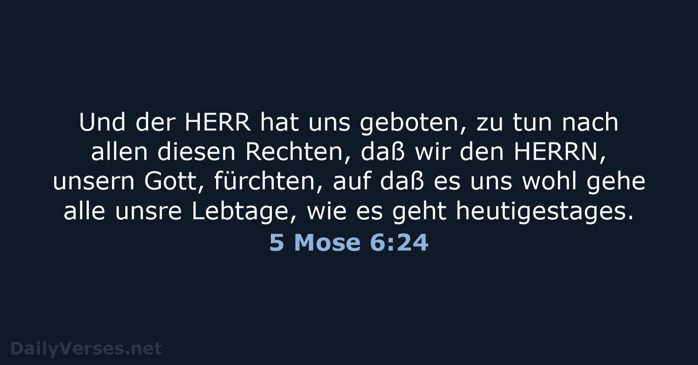 5 Mose 6:24 - LU12