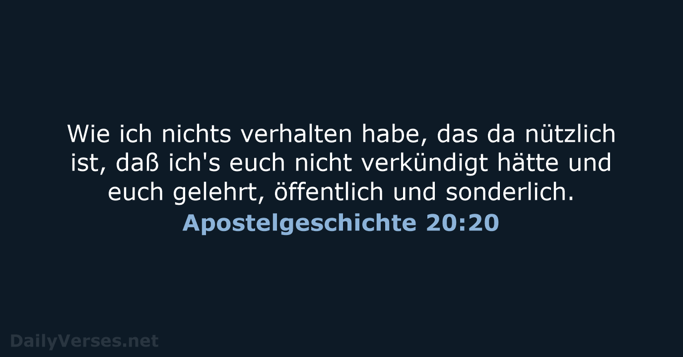 Apostelgeschichte 20:20 - LU12