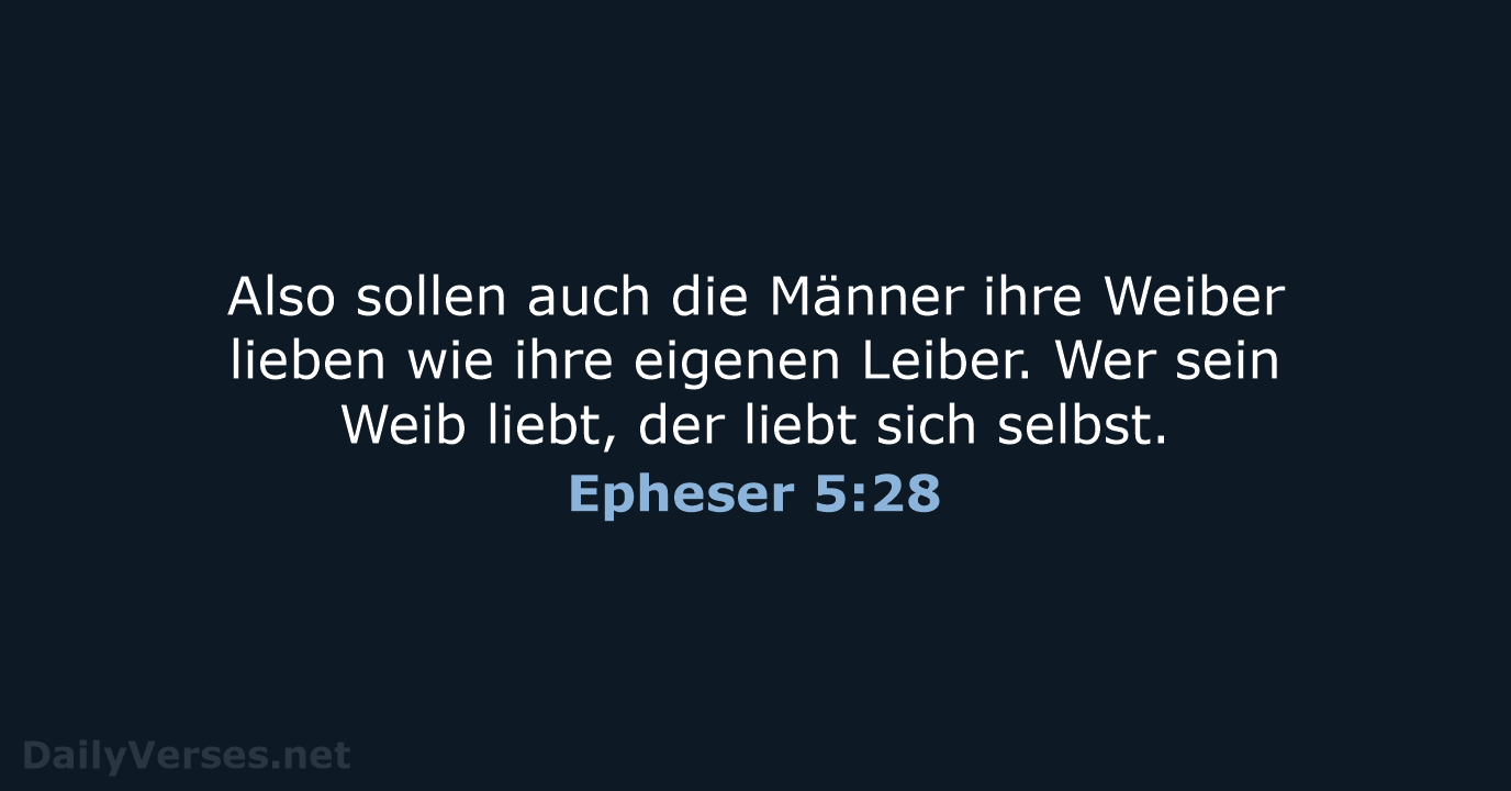 Epheser 5:28 - LU12