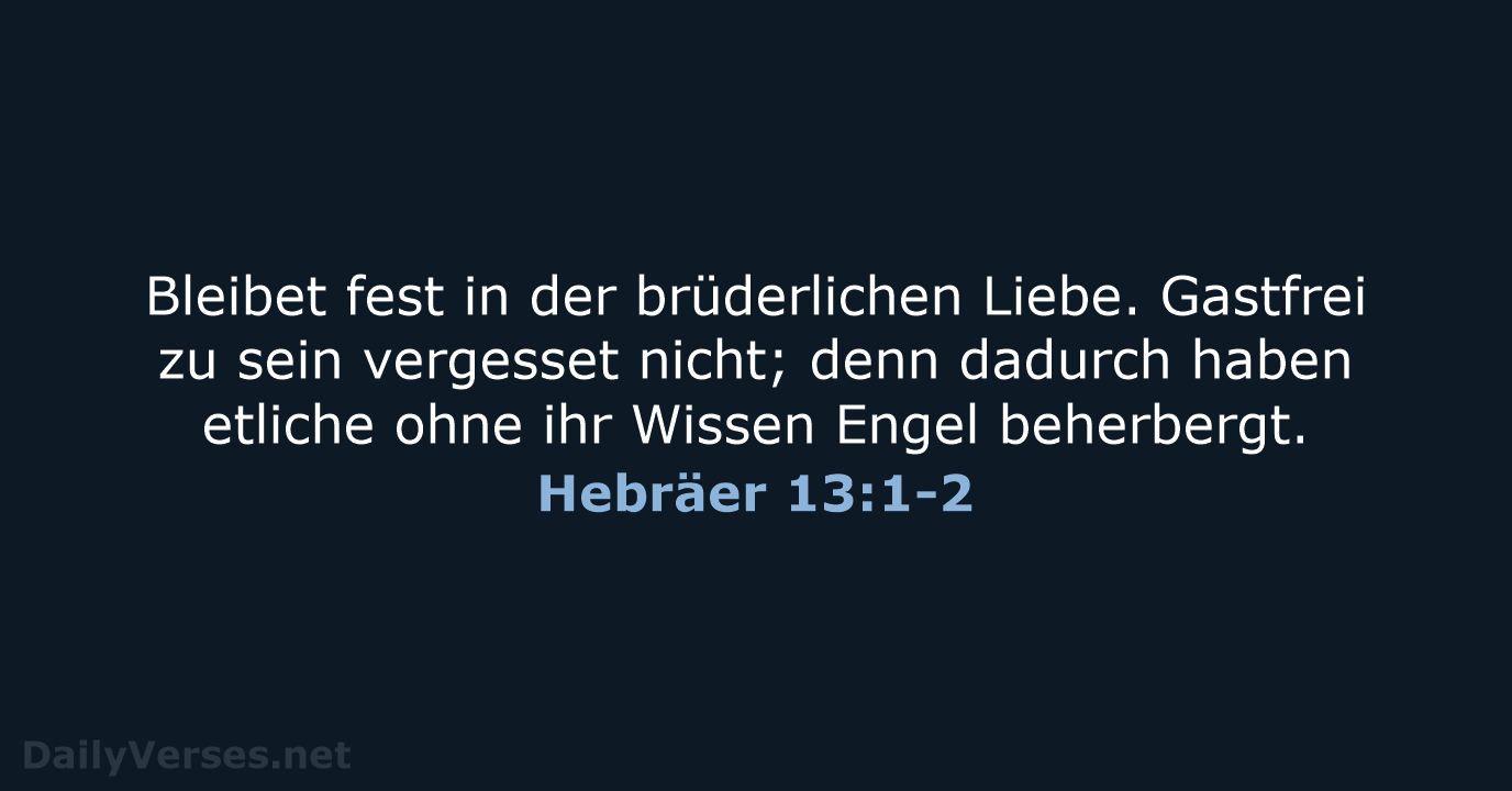 Hebräer 13:1-2 - LU12