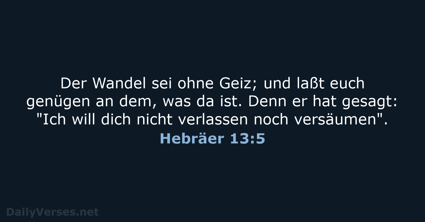 Hebräer 13:5 - LU12