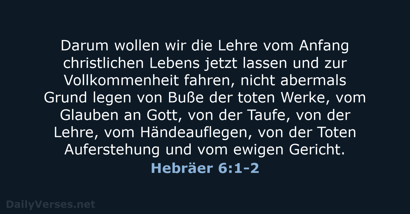 Hebräer 6:1-2 - LU12