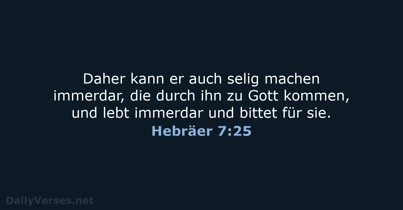 Hebräer 7:25 - LU12