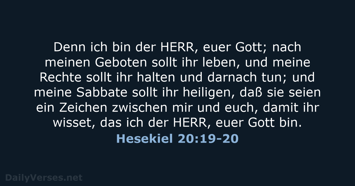Hesekiel 20:19-20 - LU12