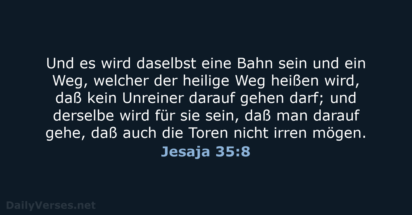 Jesaja 35:8 - LU12