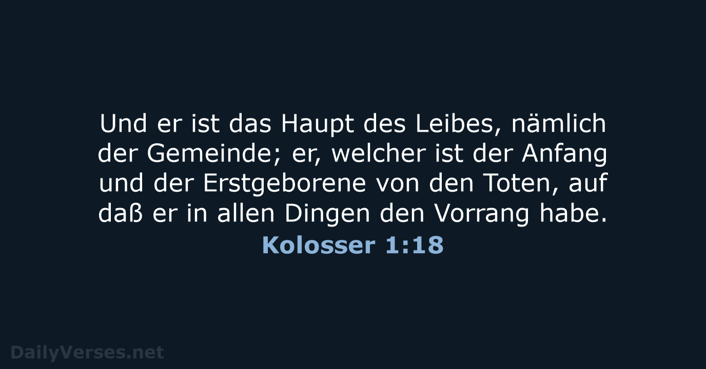 Kolosser 1:18 - LU12