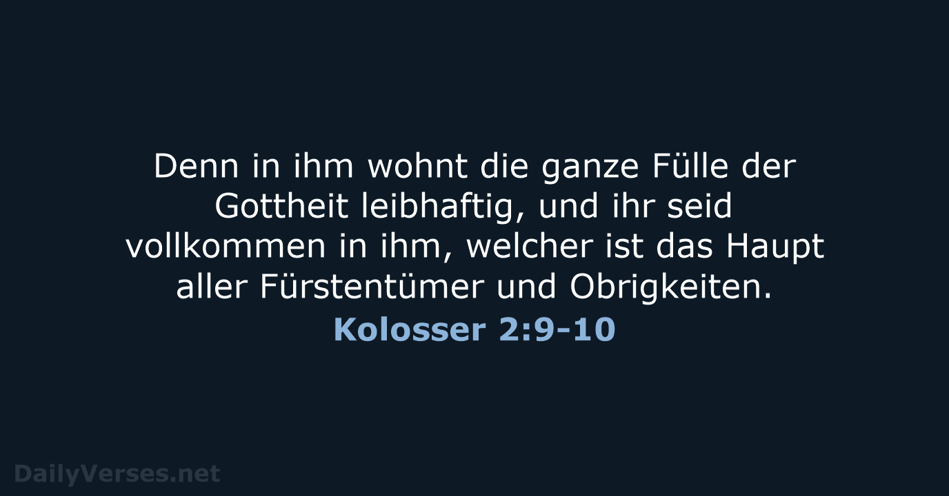 Kolosser 2:9-10 - LU12