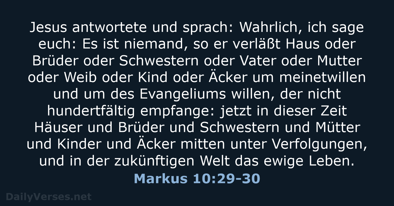 Markus 10:29-30 - LU12