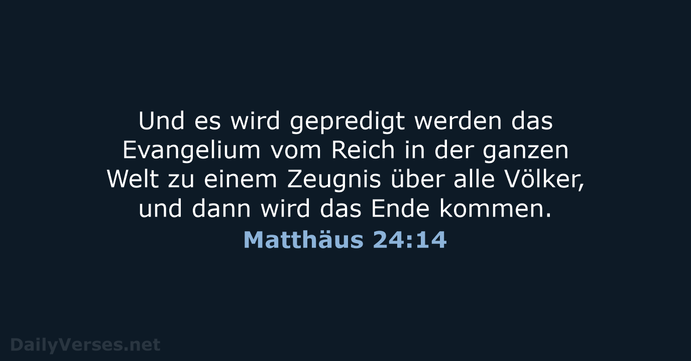 Matthäus 24:14 - LU12