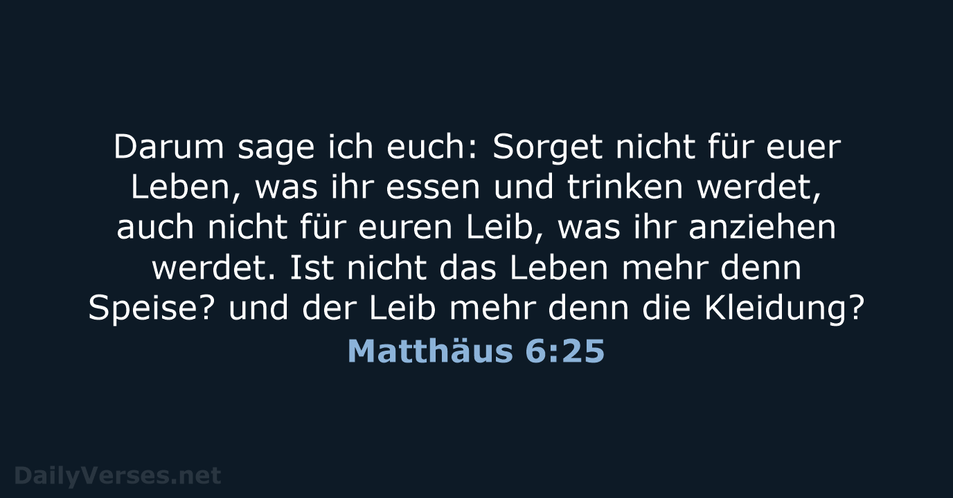 Matthäus 6:25 - LU12