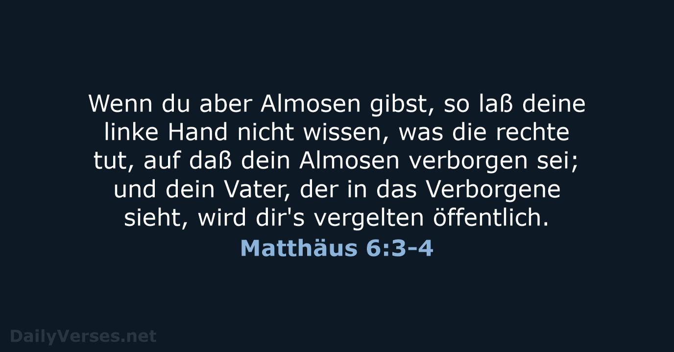 Matthäus 6:3-4 - LU12