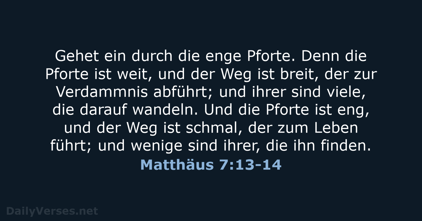 Matthäus 7:13-14 - LU12