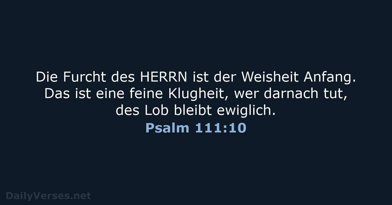 Psalm 111:10 - LU12