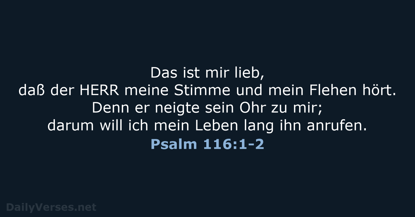 Psalm 116:1-2 - LU12