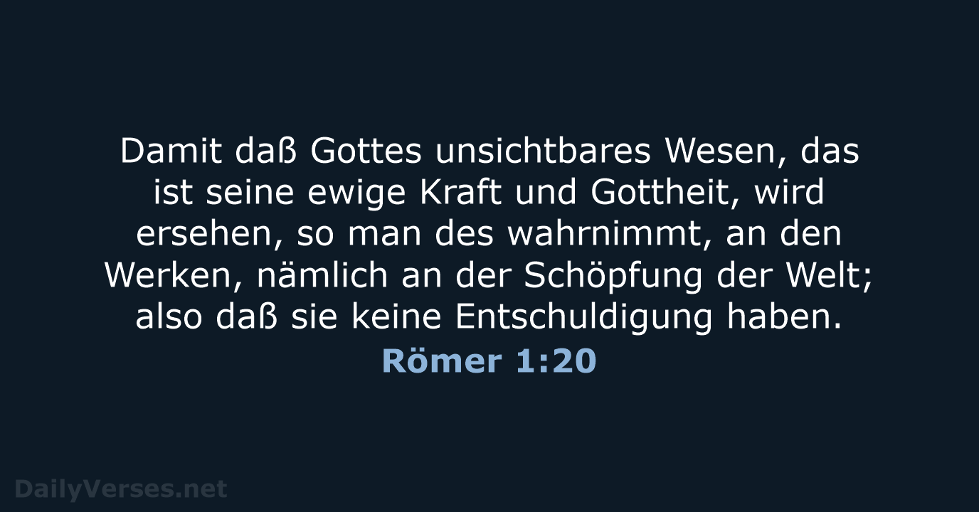 Römer 1:20 - LU12
