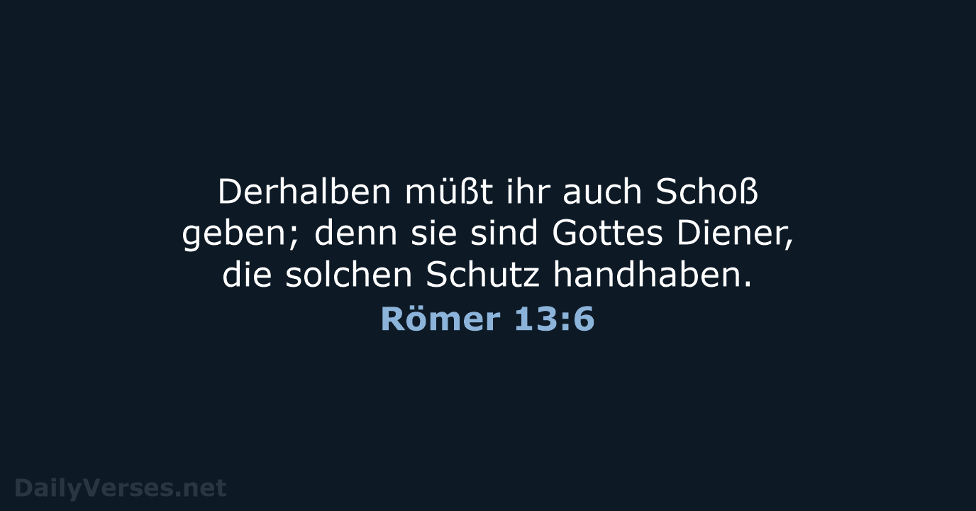 Römer 13:6 - LU12