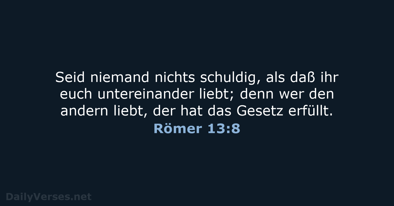 Römer 13:8 - LU12