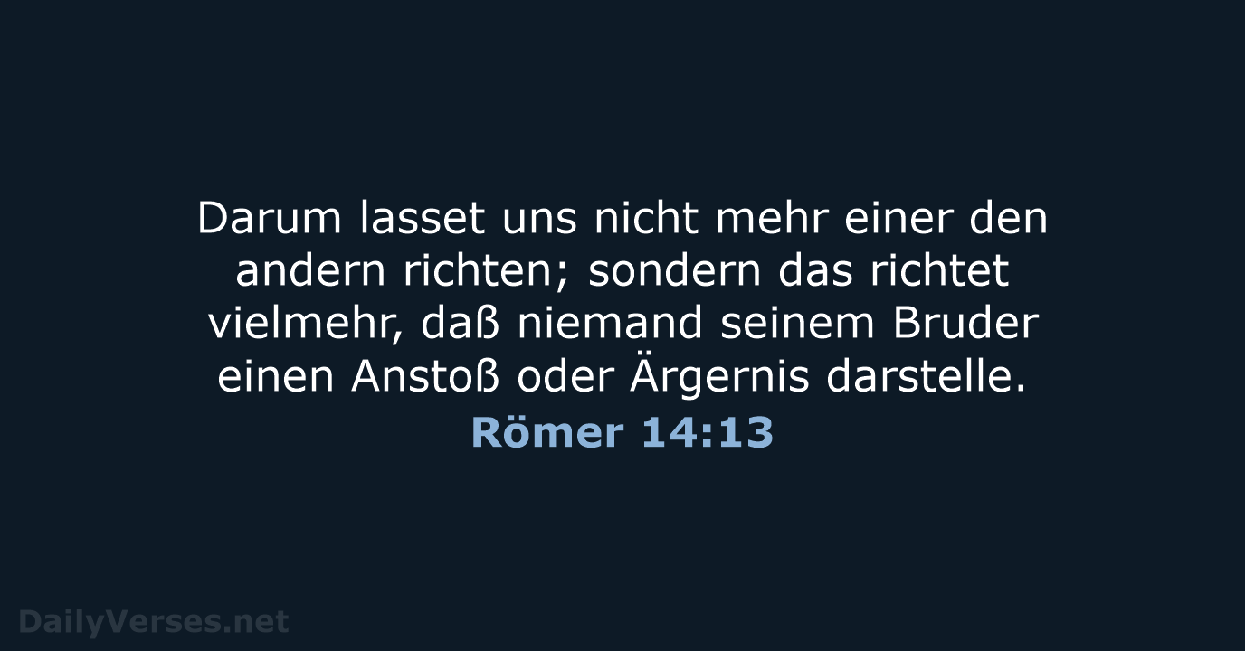 Römer 14:13 - LU12