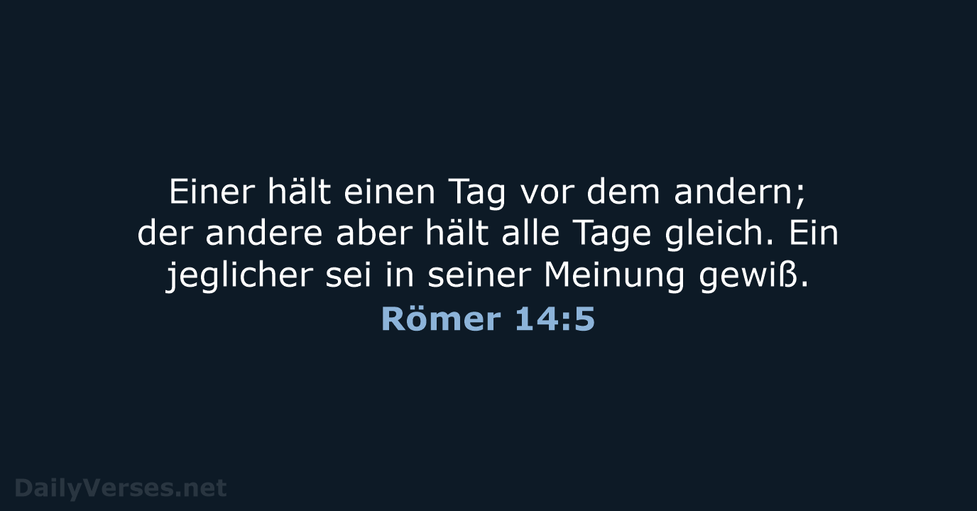 Römer 14:5 - LU12