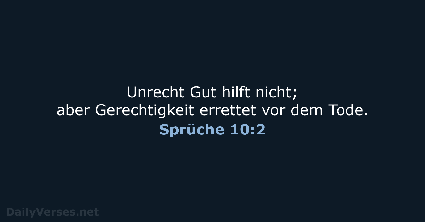 Sprüche 10:2 - LU12