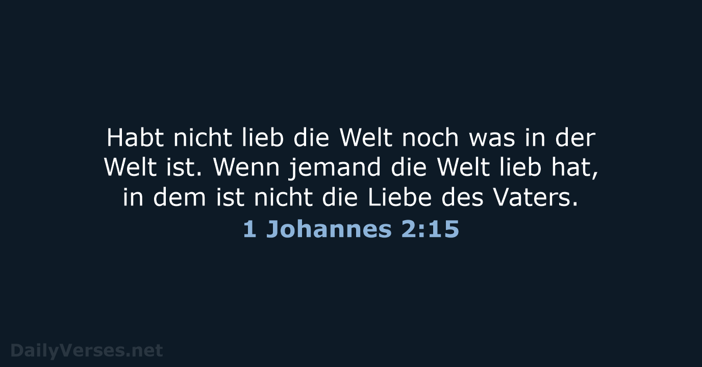 1 Johannes 2:15 - LUT