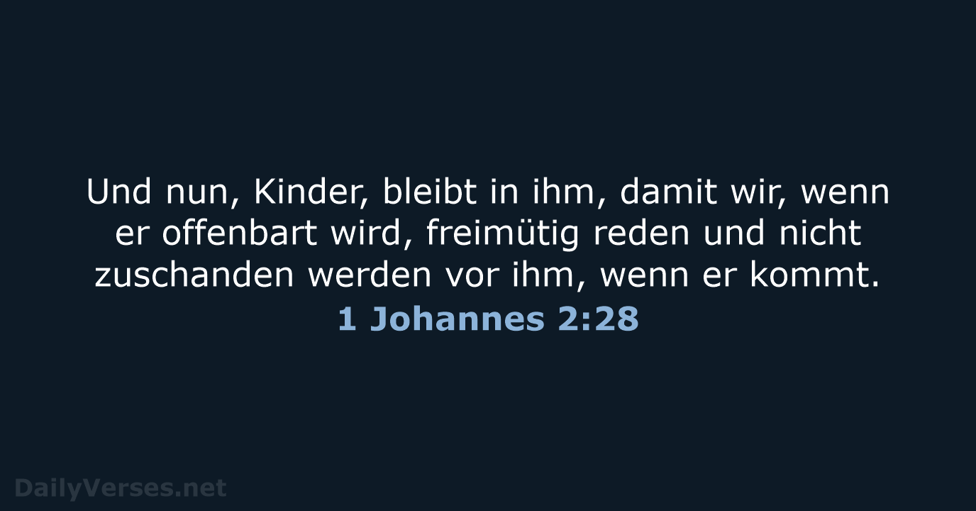 1 Johannes 2:28 - LUT