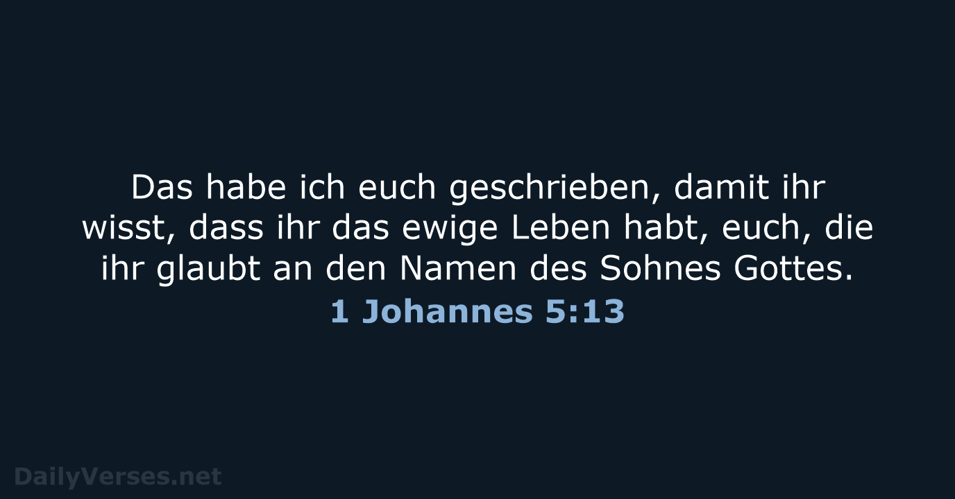 1 Johannes 5:13 - LUT