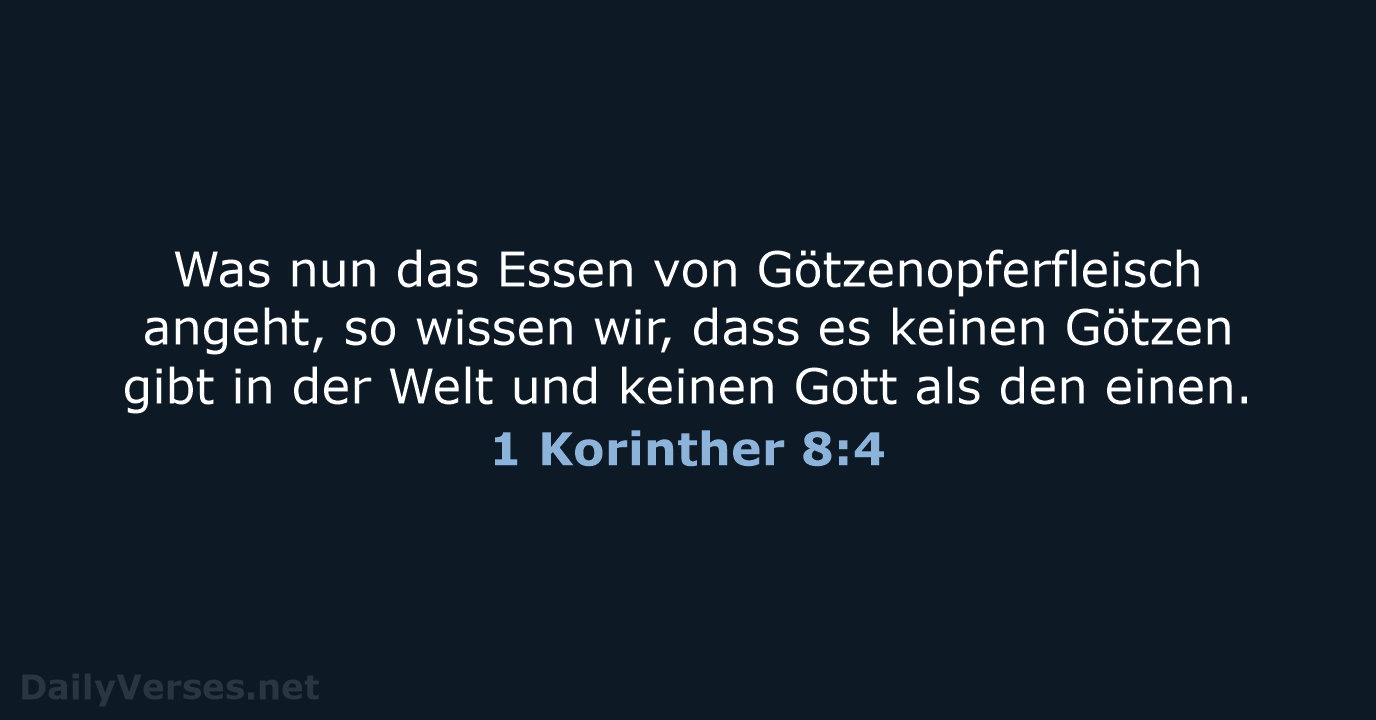 1 Korinther 8:4 - LUT