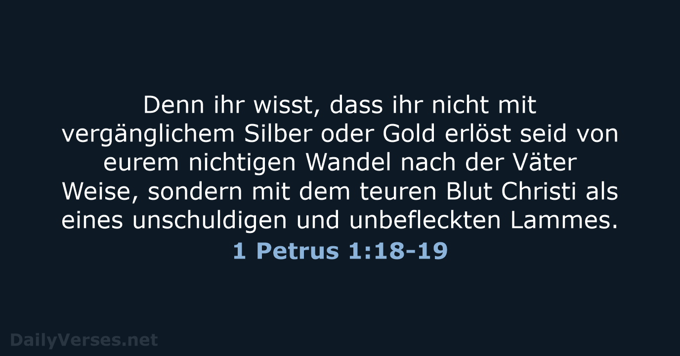 1 Petrus 1:18-19 - LUT