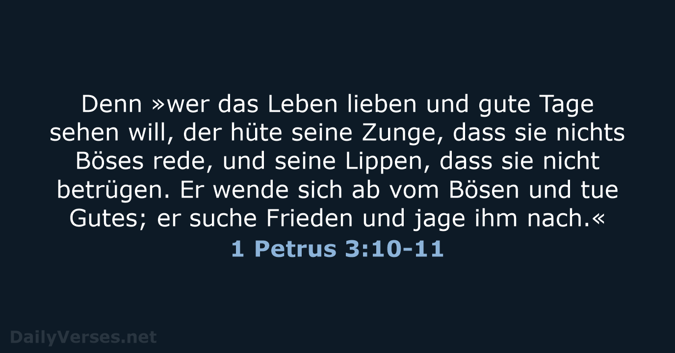 1 Petrus 3:10-11 - LUT