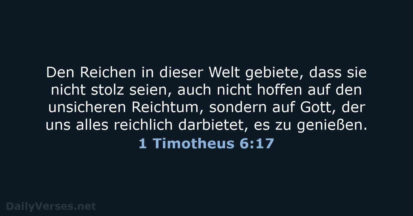 1 Timotheus 6:17 - LUT