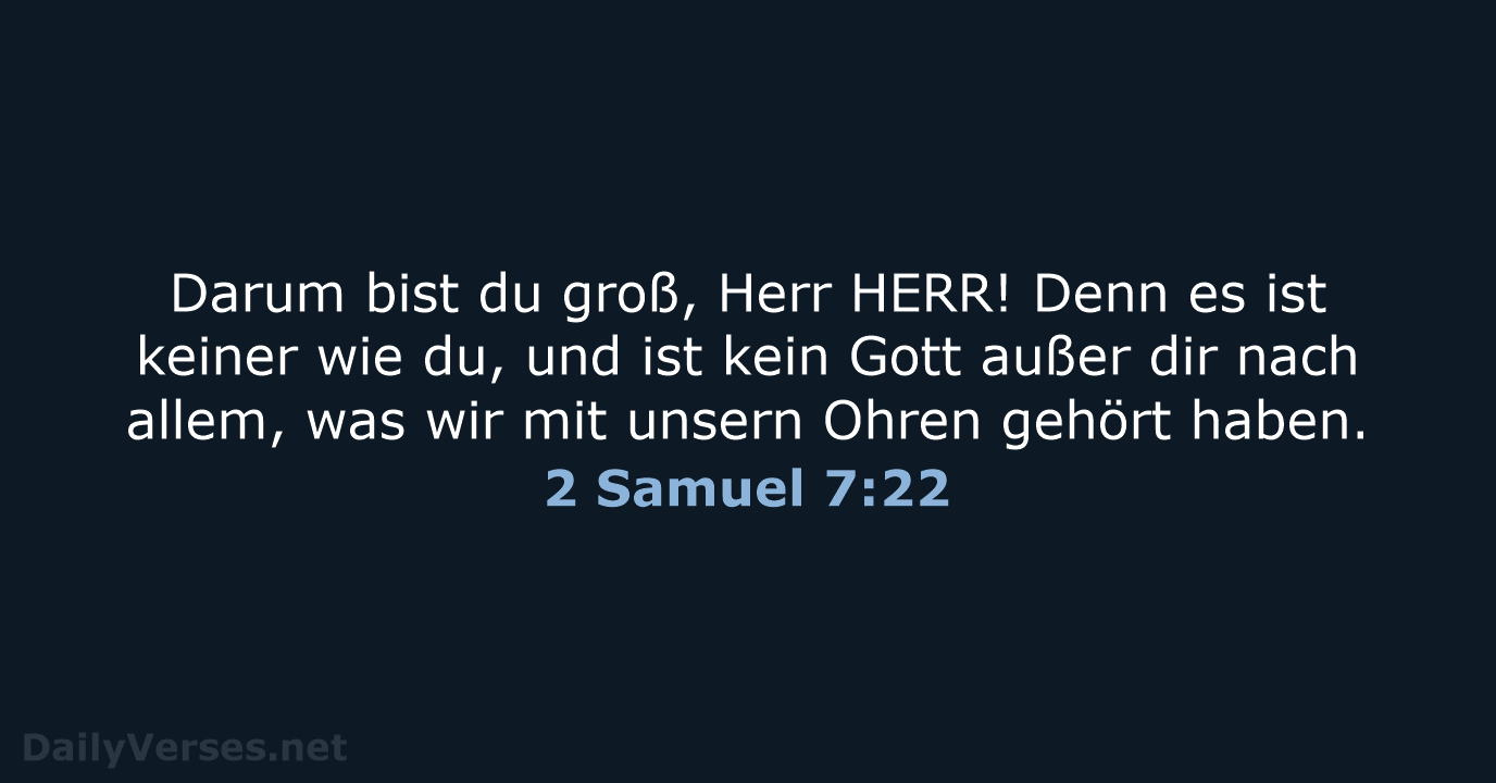 2 Samuel 7:22 - LUT