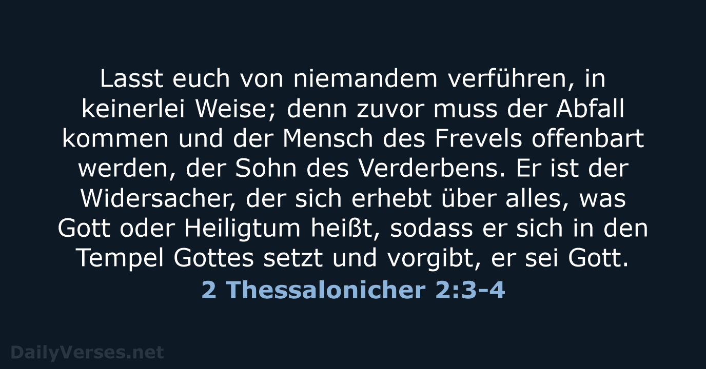 2 Thessalonicher 2:3-4 - LUT