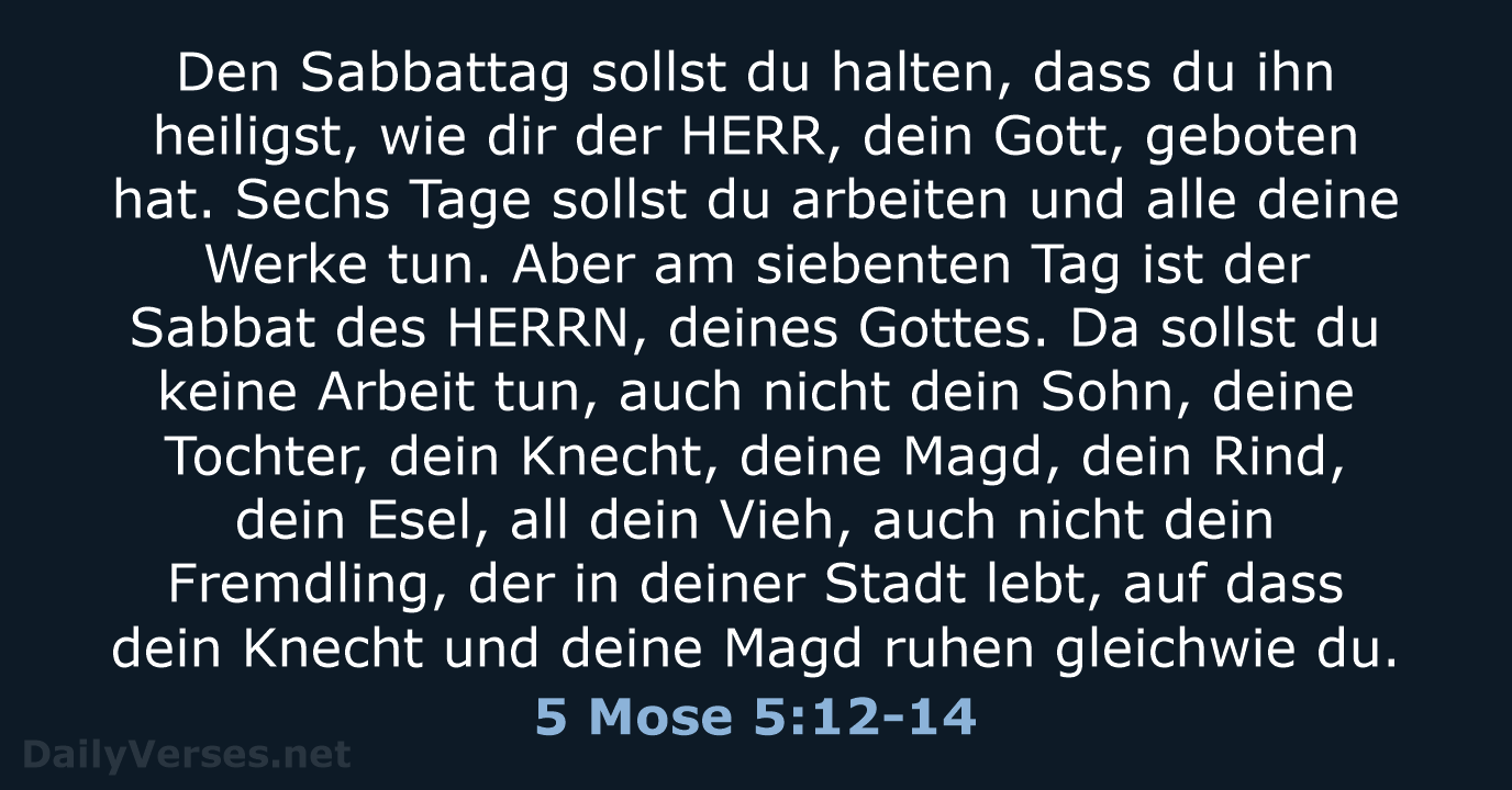 5 Mose 5:12-14 - LUT