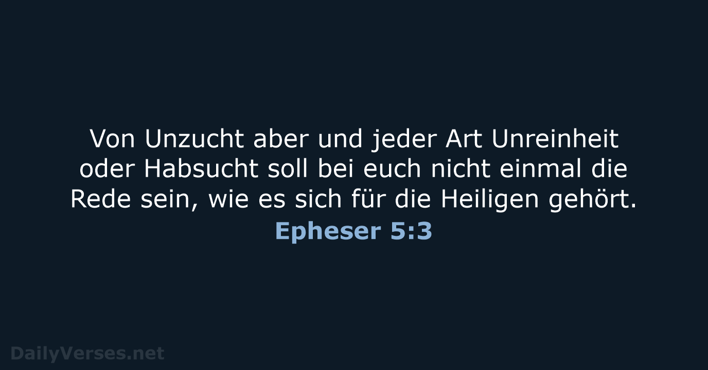 Epheser 5:3 - LUT
