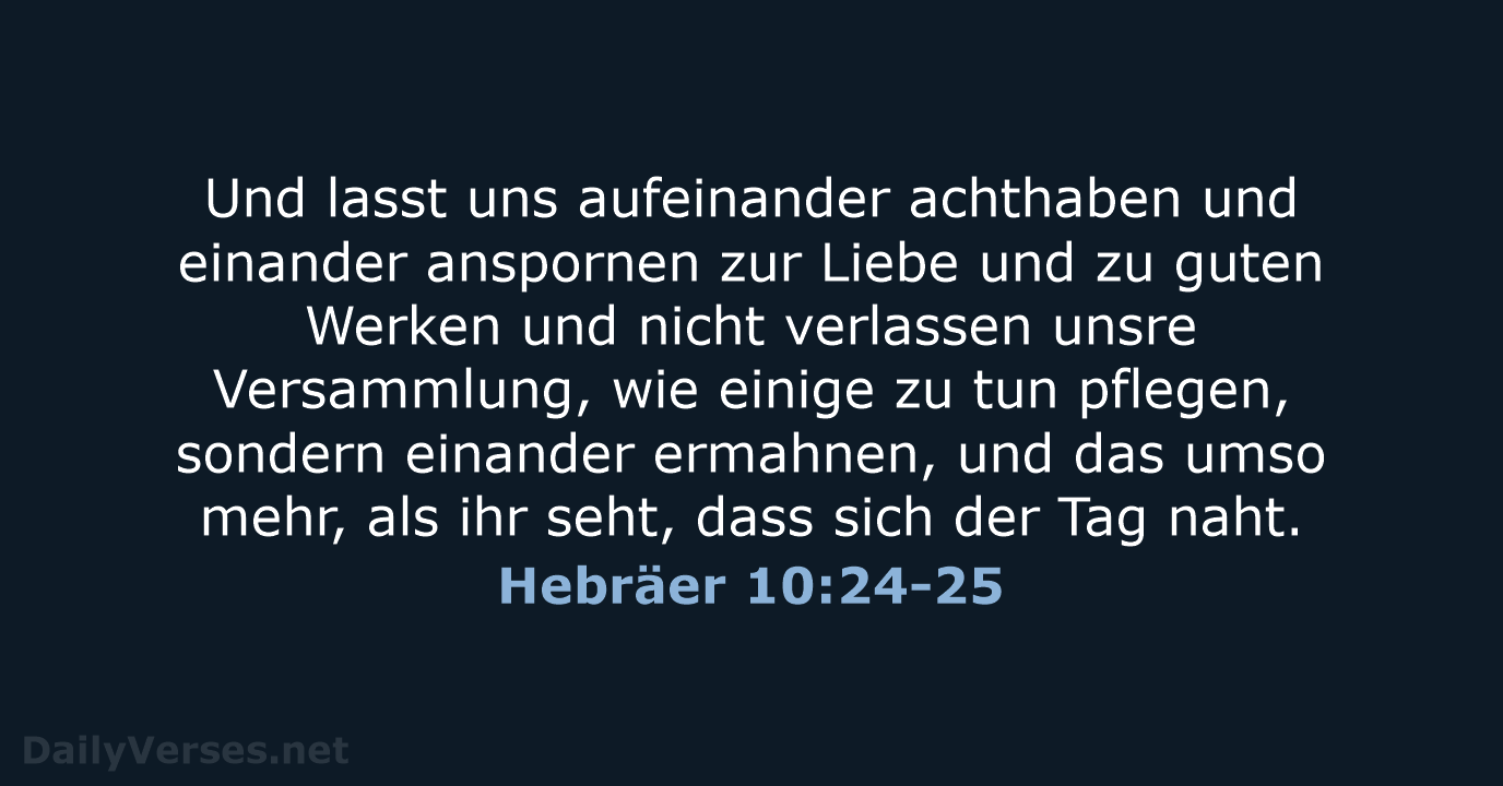 Hebräer 10:24-25 - LUT