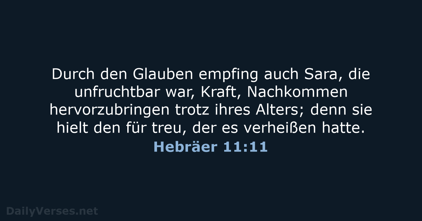 Hebräer 11:11 - LUT