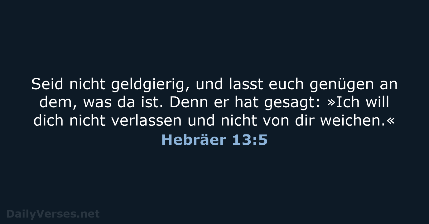 Hebräer 13:5 - LUT