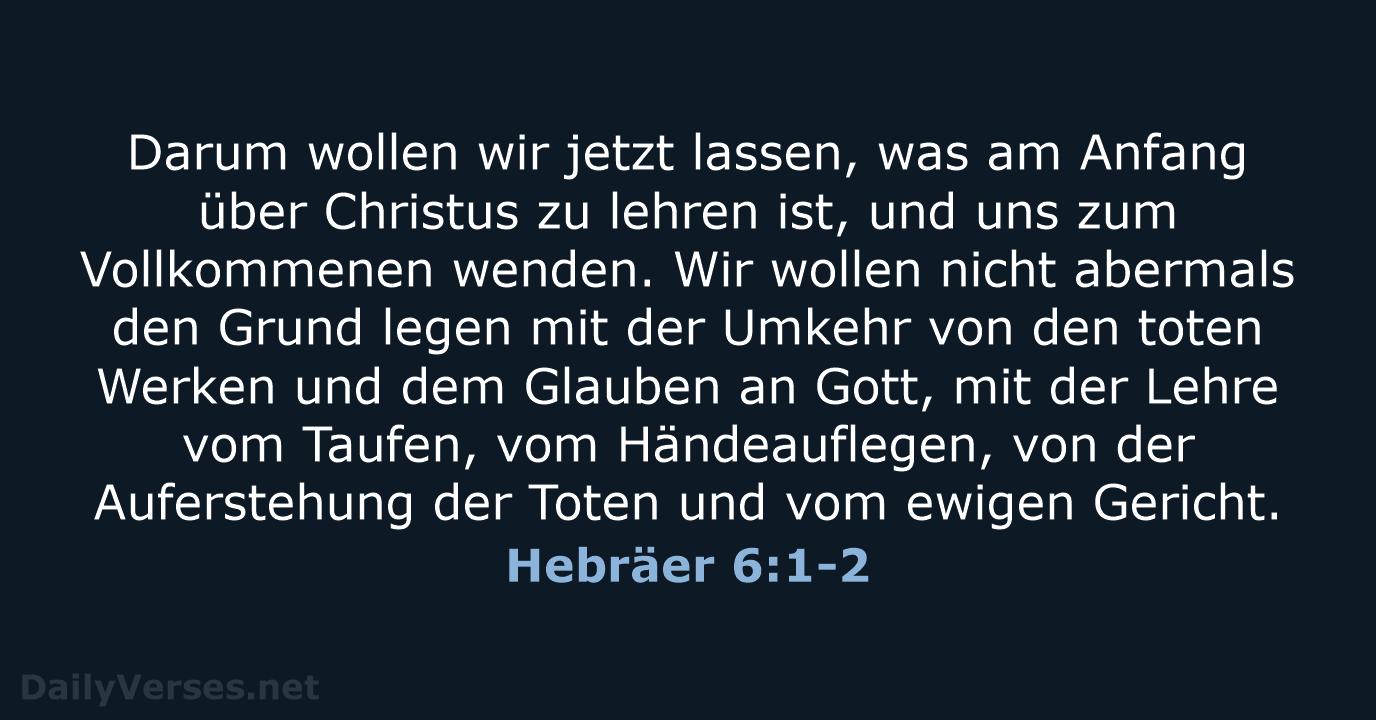 Hebräer 6:1-2 - LUT