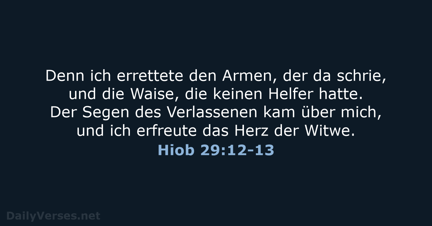 Hiob 29:12-13 - LUT