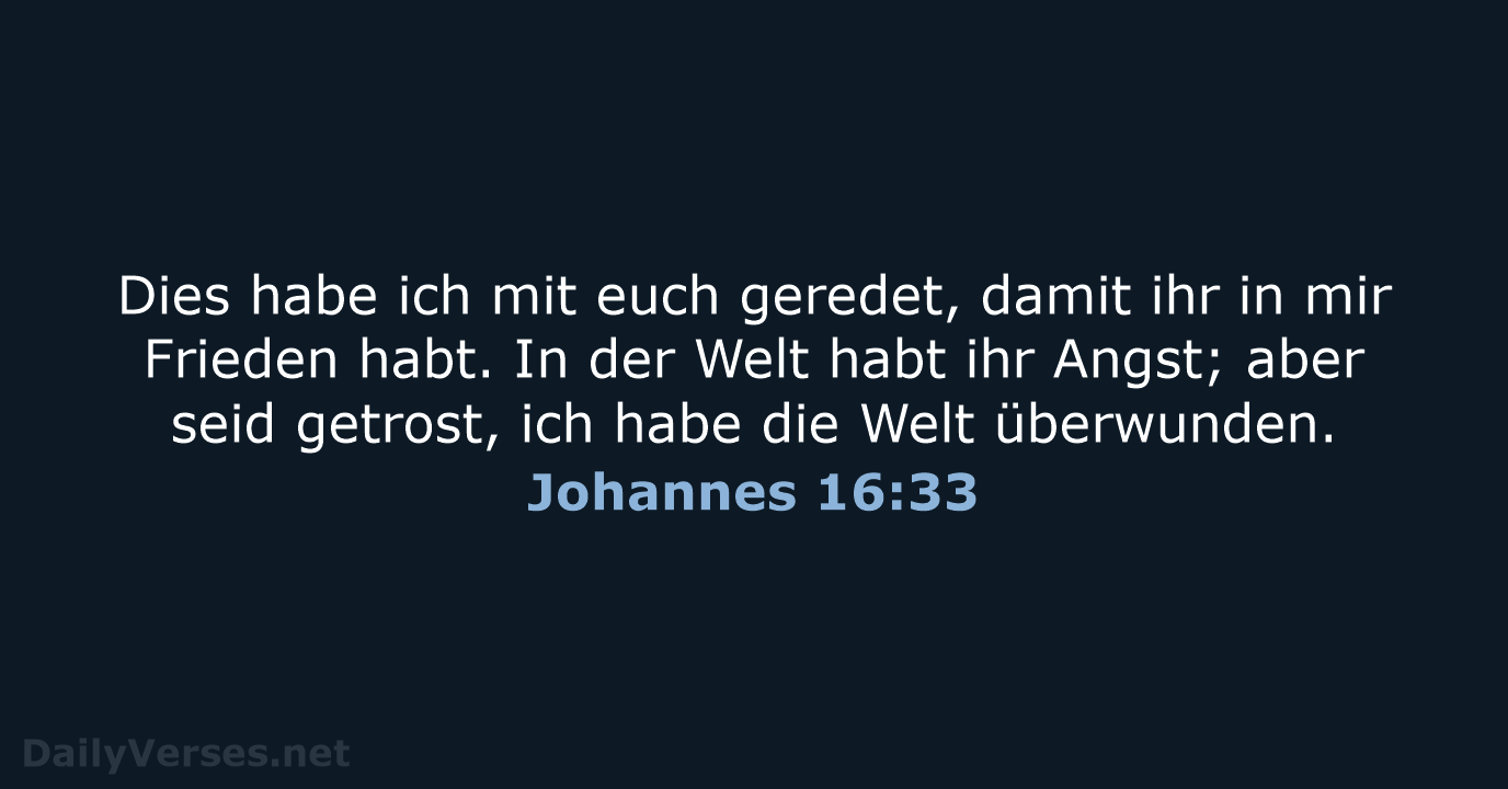 Johannes 16:33 - LUT
