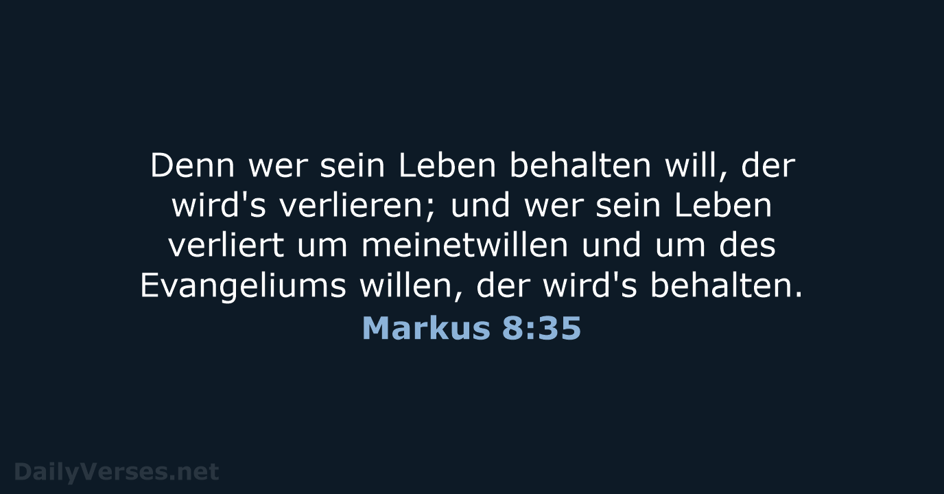 Markus 8:35 - LUT