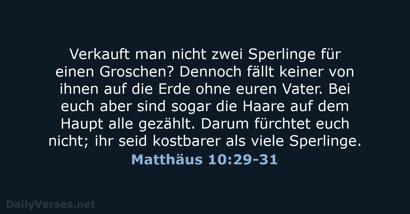 Matthäus 10:29-31 - LUT