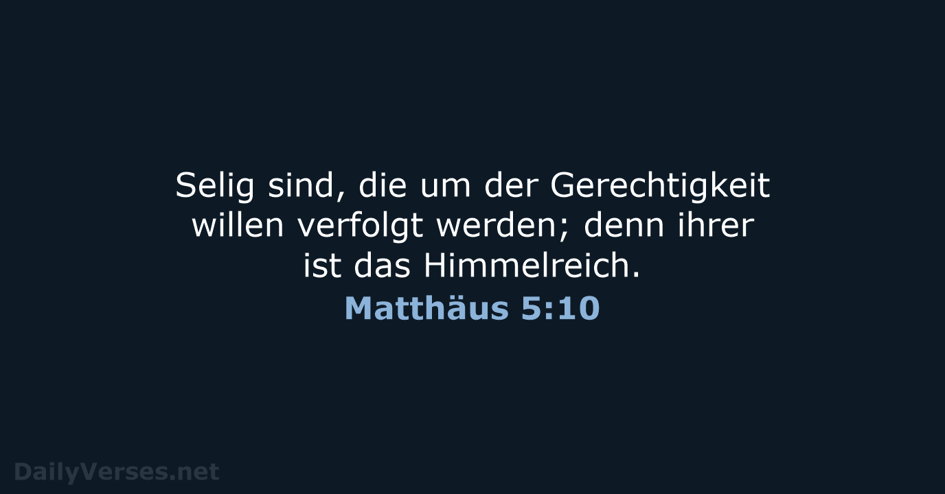 Matthäus 5:10 - LUT