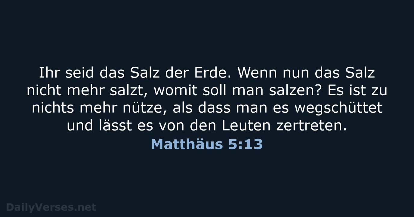 Matthäus 5:13 - LUT