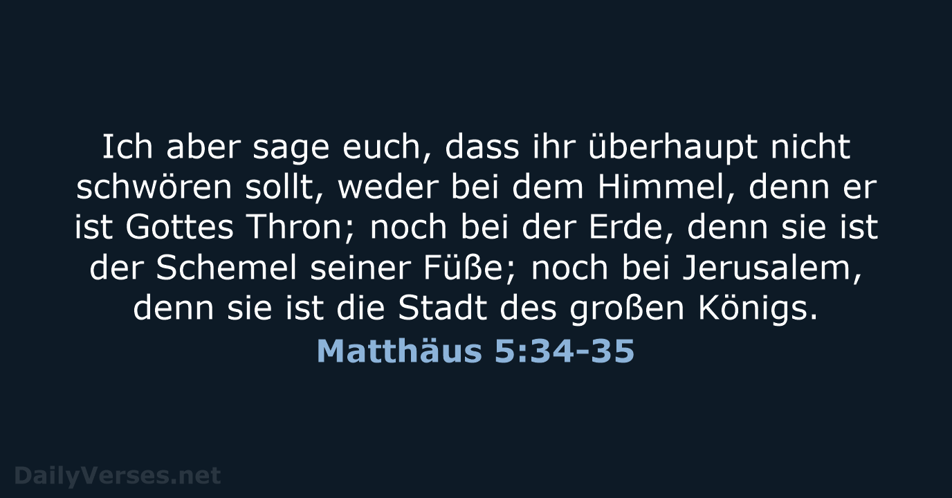 Matthäus 5:34-35 - LUT