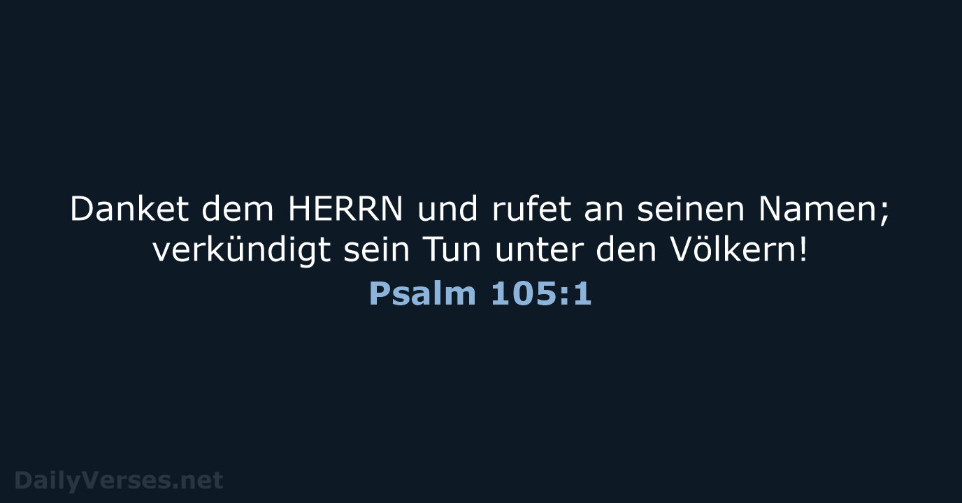 Psalm 105:1 - LUT